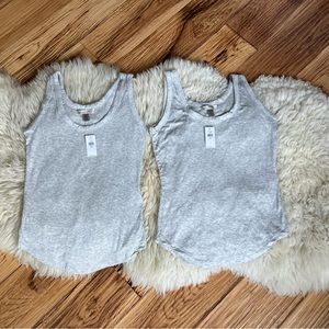 2pc Banana Republic Ribbed Stretchy Scoop Neck Scoop Back Tank